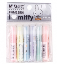 晨光（M&G） FHM22501 米菲单头荧光笔 （六色套装）
