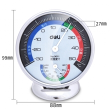 得力(deli)9011 台式温度计/温湿度计 中号