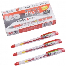 晨光（M&G）K-37 极细中性笔 0.38mm 红色 12支/盒 （计价单位：支）