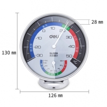 得力 (deli)9010  台式免电池大表盘室内温湿度计 大号