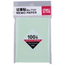 得力（deli）7157  彩色便利贴 粘性便签纸  N次贴76*101mm 12袋/盒