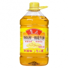 鲁花 食用油 5S压榨一级花生油 3.68L/桶