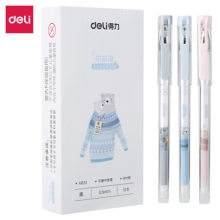 得力 A651 可擦中性笔0.5mm全针管(黑) 12支/盒 （计价单位：支）