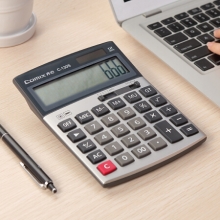 齐心 C-131S 大台 超级耐用金刚计算器 灰色