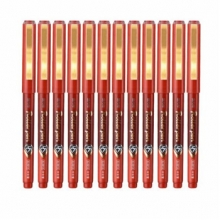 金万年 G-0014  亮金夹直液式出墨0.5mm半针管拔帽签字笔-蓝色 12支/盒