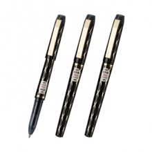 金万年 G-1283 黑金0.7子弹头配RS14系列芯金色夹拔帽中性笔-12支/盒