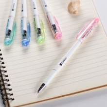 金万年  G-1243A  简约素白淡色夹0.35mm配RS06系列芯拔帽中性笔-黑 （计价单位：支）