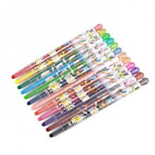 金万年 G-0174 蜡妹子长杆12色套装旋转蜡笔-多颜色