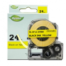 艾洁 爱普生 24mm黄底黑字标签色带 适用EPSON LW600P;LW700;锦宫SR530C;SR550CC LK-6YBP