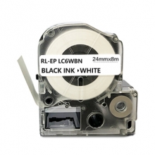 艾洁 爱普生  24mm白底黑字标签色带  适用EPSON LW600P;LW700;锦宫SR530C;SR550CC LK-6WBN