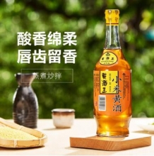 王村醋（WANG CUN CU）小米黄酒米酒440ml*2山东淄博特产纯粮酿造半甜阿胶月子酒料酒 黄酒440ml*6