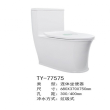 TOYO统用 TY-77575卫生间防臭抽水坐便器节水静音缓降马桶自洁釉面大冲力坐便器