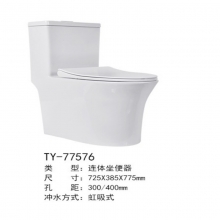 TOYO统用 TY-77576卫生间防臭抽水坐便器节水静音缓降马桶自洁釉面大冲力坐便器